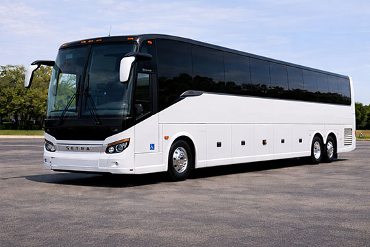 56-passenger charter bus available for charter in Tuscaloosa, AL